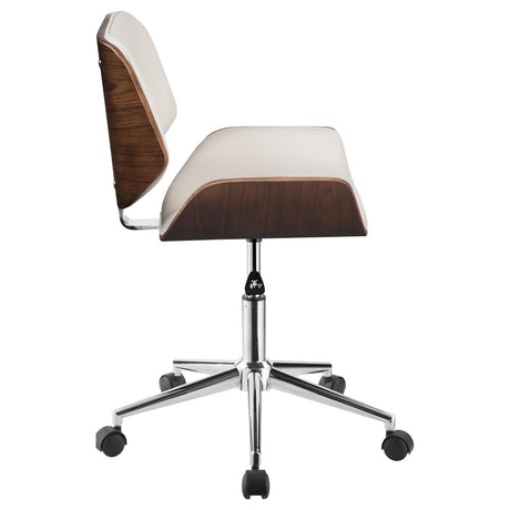 Addington Ecru and Chrome Adjustable Height Office Chair from Coaster - Luna Furniture