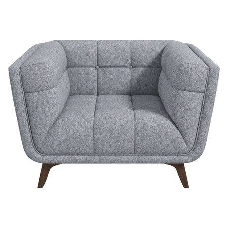 Addison Mid Century Modern Light Grey Fabric Lounge Chair - AFC00348 - Luna Furniture