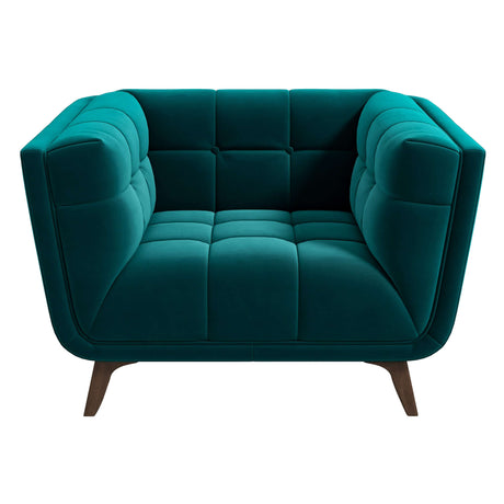 Addison Mid Century Modern Teal Velvet Lounge Chair - AFC00185 - Luna Furniture