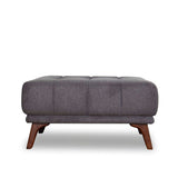 Kano Dark Gray Linen Square Upholstered Ottoman from Midinmod - Luna Furniture