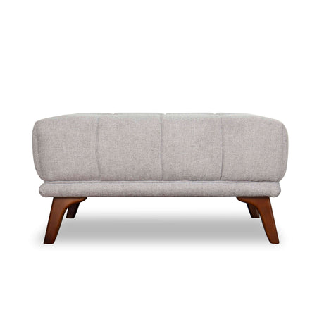 Addison Square Upholstered Ottoman Light Grey Linen - AFC00146 - Luna Furniture