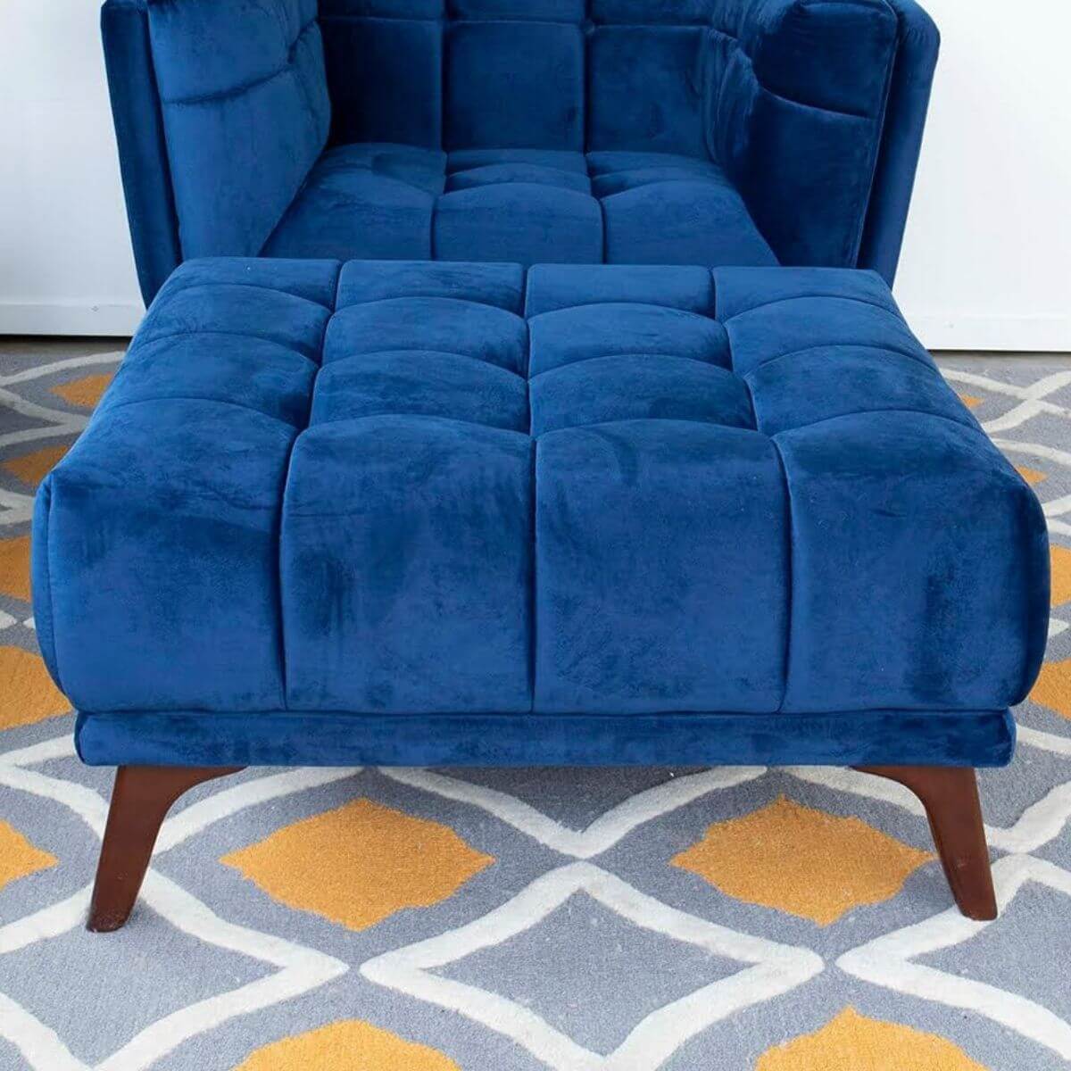 Addison Square Upholstered Ottoman Light Grey Linen - AFC00146 - Luna Furniture