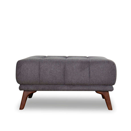 Kano Light Gray Linen Square Upholstered Ottoman from Midinmod - Luna Furniture