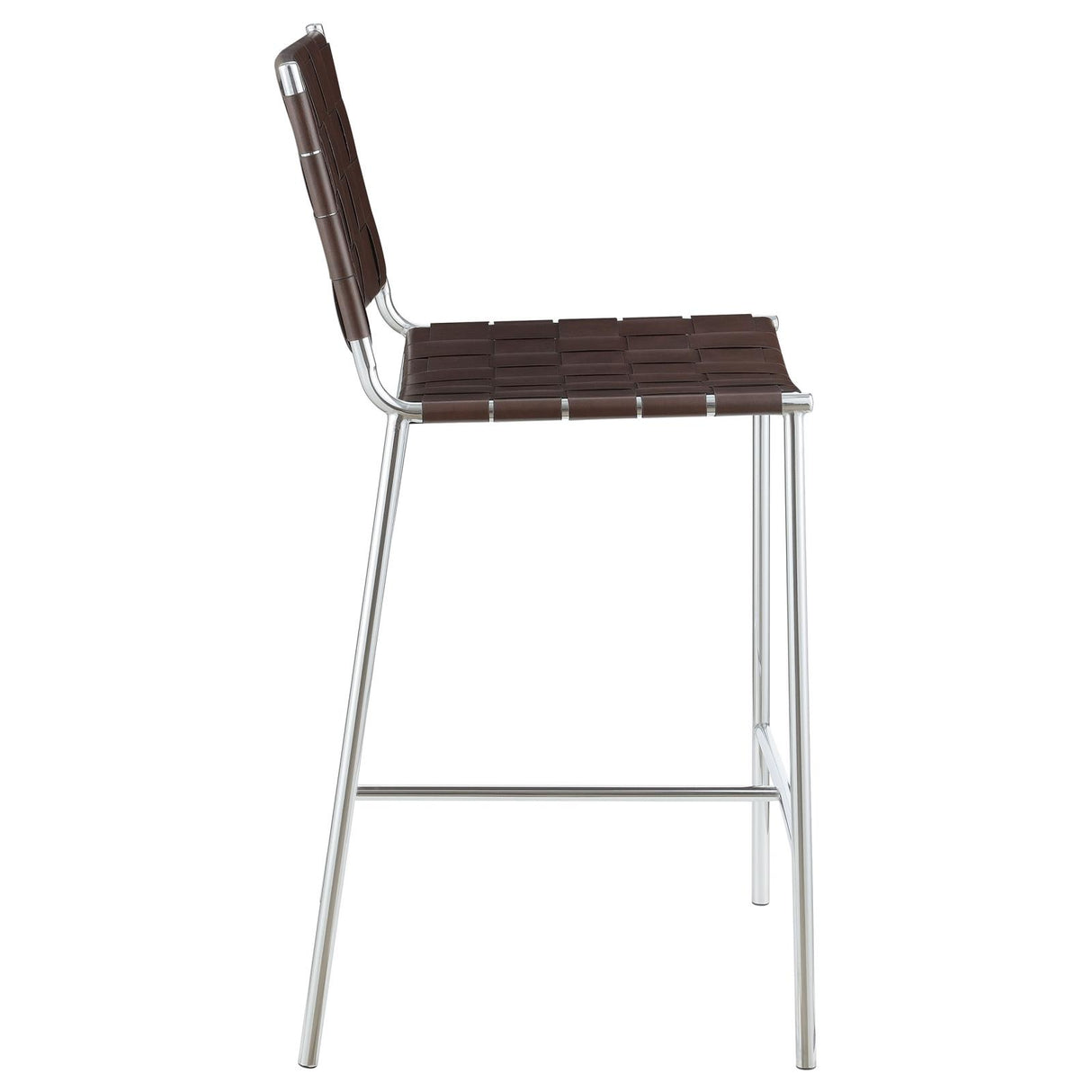 Adelaide Upholstered Counter Height Stool with Open Back Brown and Chrome - 183583 - Luna Furniture