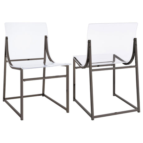 Adino Acrylic Dining Side Chair Clear and Black Nickel (Set of 2) - 121142 - Luna Furniture