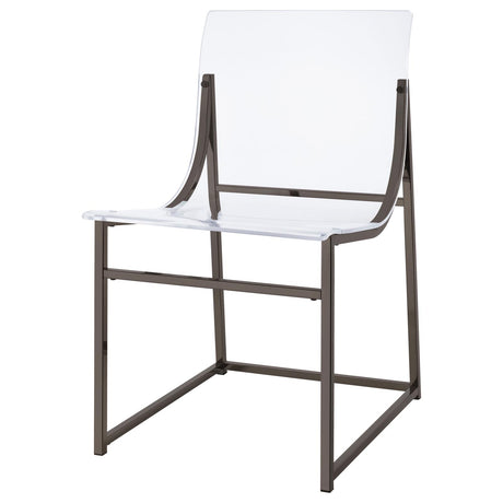 Adino Clear and Black Nickel Acrylic Dining Side Chair, Set of 2 from Coaster - Luna Furniture