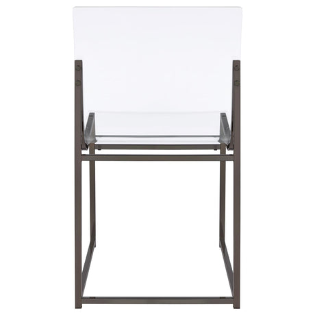 Adino Clear and Black Nickel Acrylic Dining Side Chair, Set of 2 from Coaster - Luna Furniture