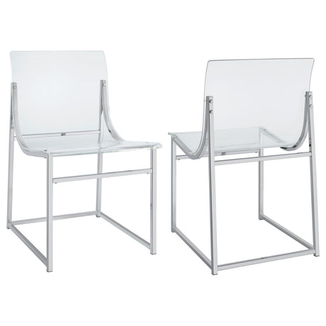 Adino Acrylic Dining Side Chair Clear and Chrome (Set of 2) - 121182 - Luna Furniture