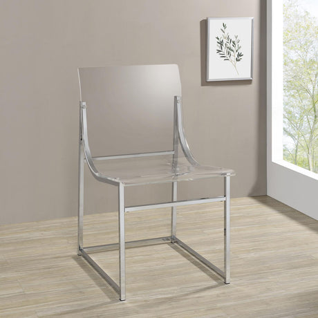Adino Acrylic Dining Side Chair Clear and Chrome (Set of 2) - 121182 - Luna Furniture