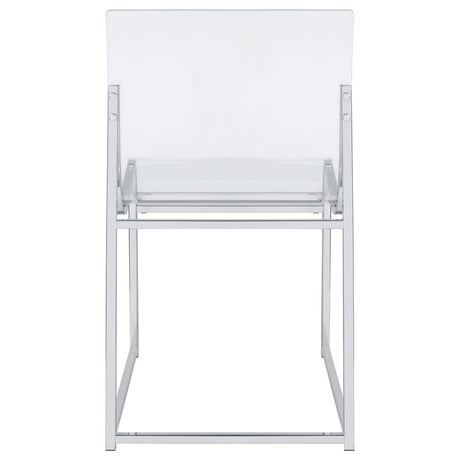 Adino Clear and Chrome Acrylic Dining Side Chair, Set of 2 from Coaster - Luna Furniture