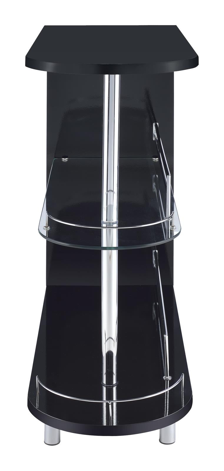 Adolfo Glossy Black and Clear 3-Tier Bar Table from Coaster - Luna Furniture