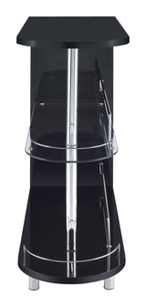 Adolfo Glossy Black and Clear 3-Tier Bar Table from Coaster - Luna Furniture