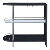 Adolfo Glossy Black and Clear 3-Tier Bar Table from Coaster - Luna Furniture