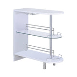 Adolfo Glossy White and Clear 3-Tier Bar Table from Coaster - Luna Furniture