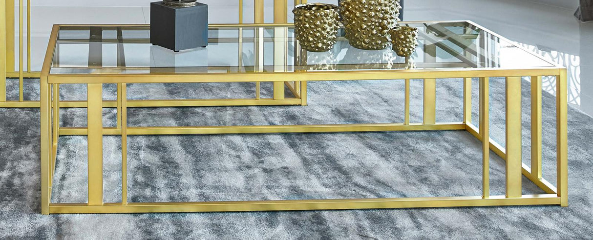 Adri Matte Brass Metal Frame Coffee Table from Coaster - Luna Furniture