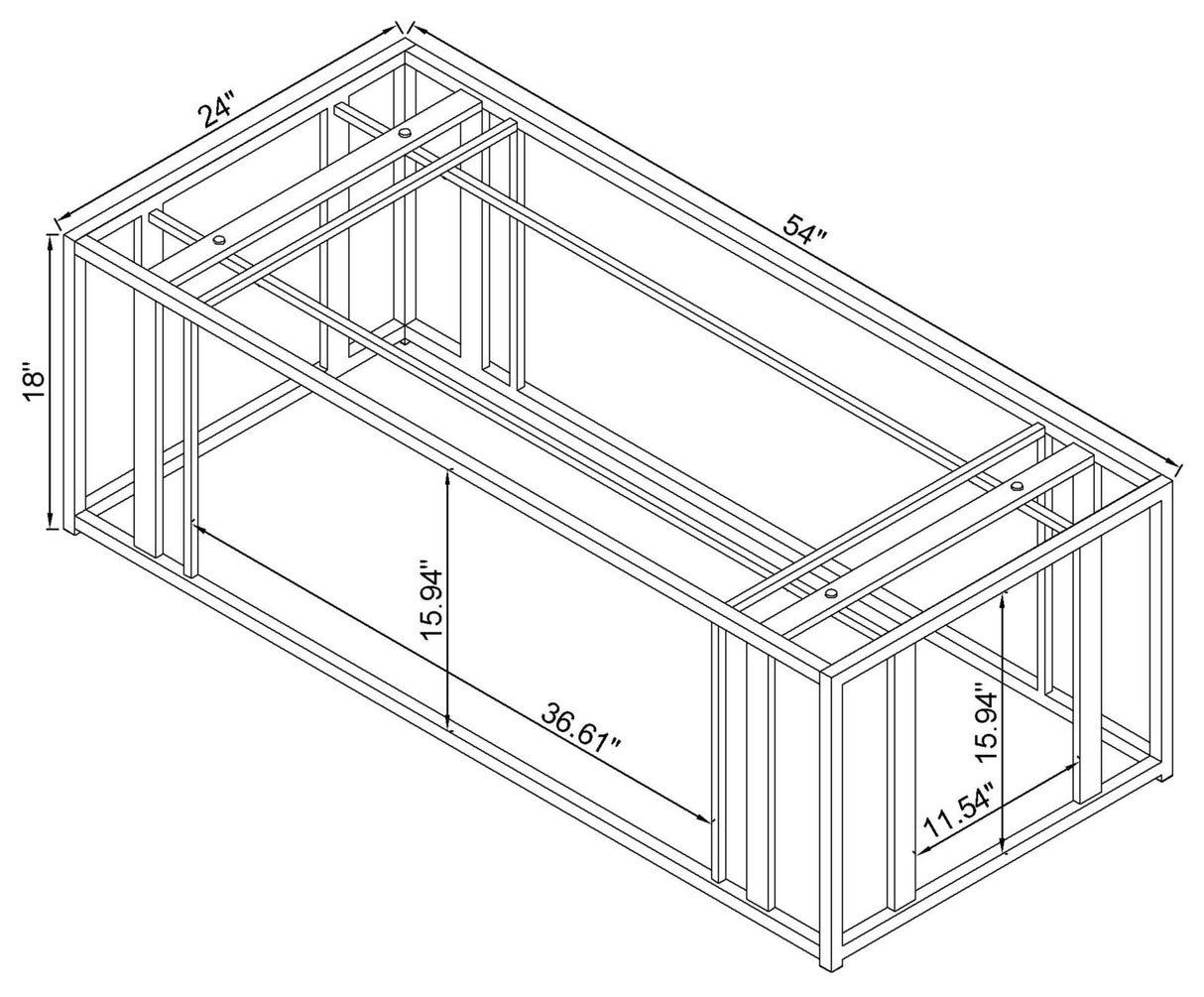 Adri Matte Brass Metal Frame Coffee Table from Coaster - Luna Furniture