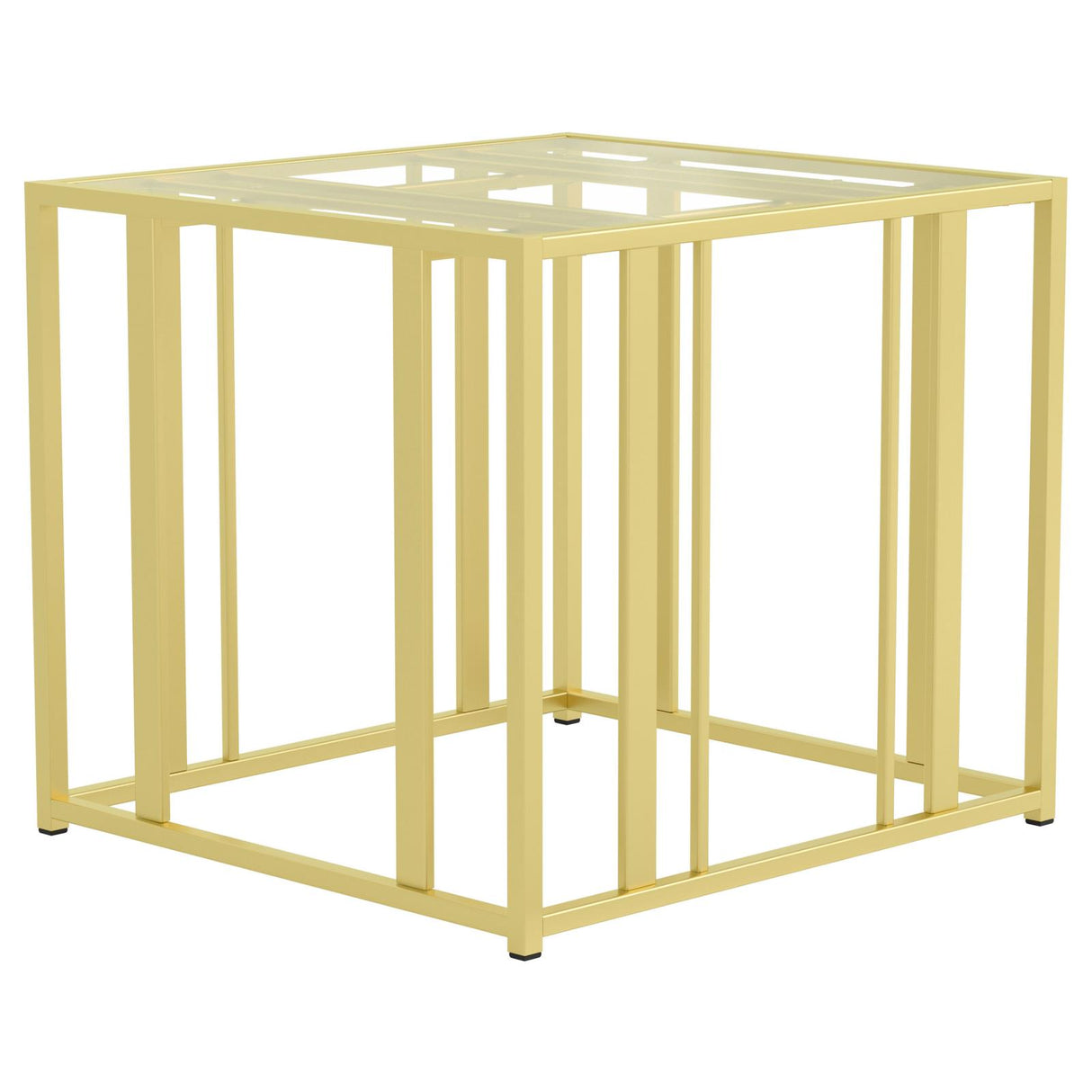 Adri Matte Brass Metal Frame End Table from Coaster - Luna Furniture