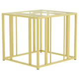 Adri Matte Brass Metal Frame End Table from Coaster - Luna Furniture