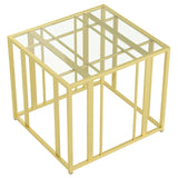 Adri Metal Frame End Table Matte Brass - 723607 - Luna Furniture