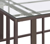 Adri Rectangular Glass Top Coffee Table Clear and Black Nickel - 708358 - Luna Furniture