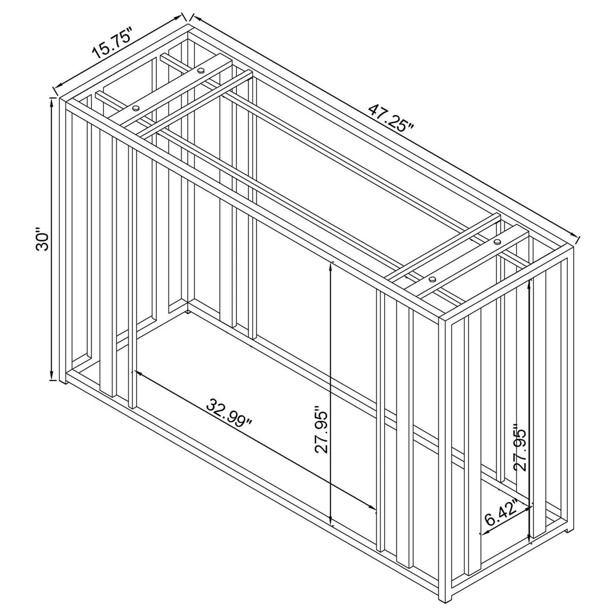 Adri Clear and Black Nickel Rectangular Glass Top Sofa Table from Coaster - Luna Furniture