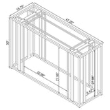 Adri Clear and Black Nickel Rectangular Glass Top Sofa Table from Coaster - Luna Furniture