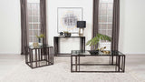 Adri Clear and Black Nickel Rectangular Glass Top Sofa Table from Coaster - Luna Furniture