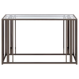 Adri Clear and Black Nickel Rectangular Glass Top Sofa Table from Coaster - Luna Furniture