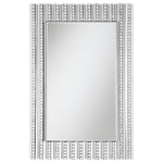 Aideen Rectangular Wall Mirror with Vertical Stripes of Faux Crystals - 961614 - Luna Furniture