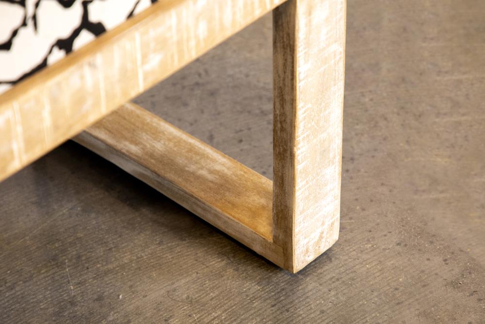 Aiden Black and White Sled Leg Upholstered Accent Bench from Coaster - Luna Furniture