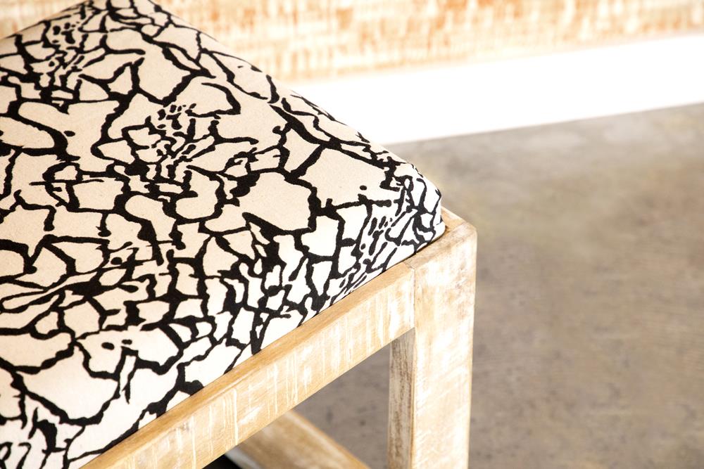 Aiden Black and White Sled Leg Upholstered Accent Bench from Coaster - Luna Furniture