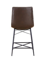 Aiken Upholstered Tufted Counter Height Stools Brown (Set of 2) - 107860 - Luna Furniture