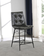 Aiken Upholstered Tufted Counter Height Stools Grey (Set of 2) - 107859 - Luna Furniture