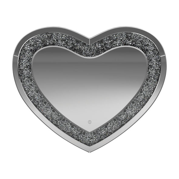 Aiko Heart Shape Wall Mirror Silver - 961535 - Luna Furniture