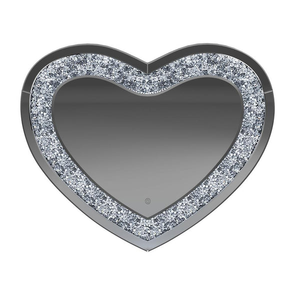 Aiko Heart Shape Wall Mirror Silver - 961535 - Luna Furniture