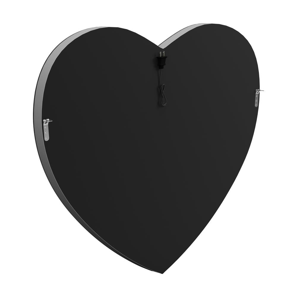 Aiko Silver Heart Shape Wall Mirror from Coaster - Luna Furniture