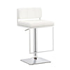 Alameda Adjustable Bar Stool White and Chrome - 100193 - Luna Furniture