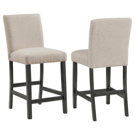 Alba Boucle Upholstered Counter Height Dining Chair Beige and Charcoal Grey (Set of 2) - 123129 - Luna Furniture