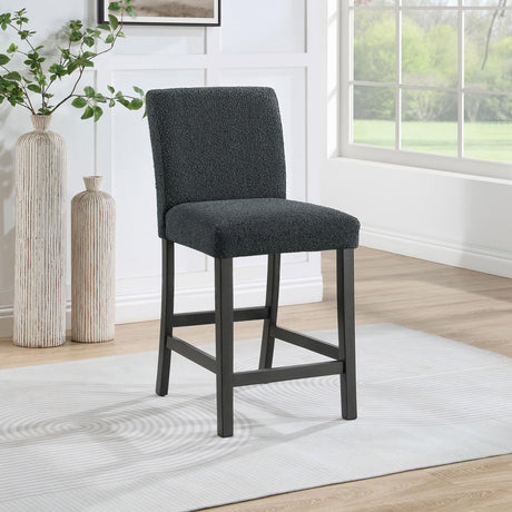 Alba Boucle Upholstered Counter Height Dining Chair Black and Charcoal Grey (Set of 2) - 123139 - Luna Furniture