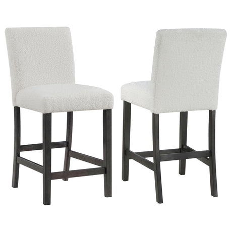 Alba Boucle Upholstered Counter Height Dining Chair White and Charcoal Grey (Set of 2) - 123119 - Luna Furniture