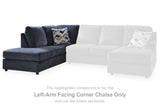 Albar Place Cobalt Left-Arm Facing Corner Chaise from Ashley - Luna Furniture