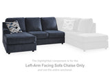 Albar Place Cobalt Left-Arm Facing Sofa Chaise from Ashley - Luna Furniture