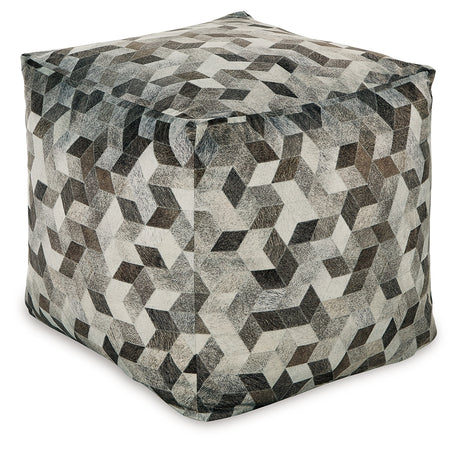 Albermarle Gray/Brown Pouf from Ashley - Luna Furniture