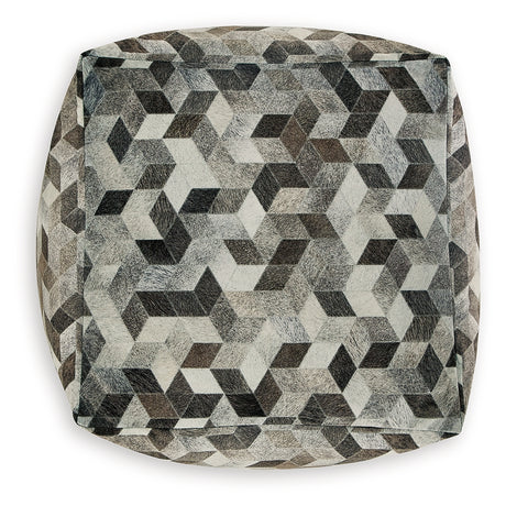 Albermarle Gray/Brown Pouf from Ashley - Luna Furniture