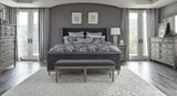 Alderwood California King Upholstered Panel Bed Charcoal Grey - 223121KW - Luna Furniture