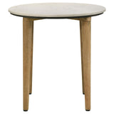 Aldis White and Natural Round Marble Top End Table from Coaster - Luna Furniture