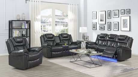 Alexa Gray 3-Piece Power Reclining Living Room Set - Luna Furniture