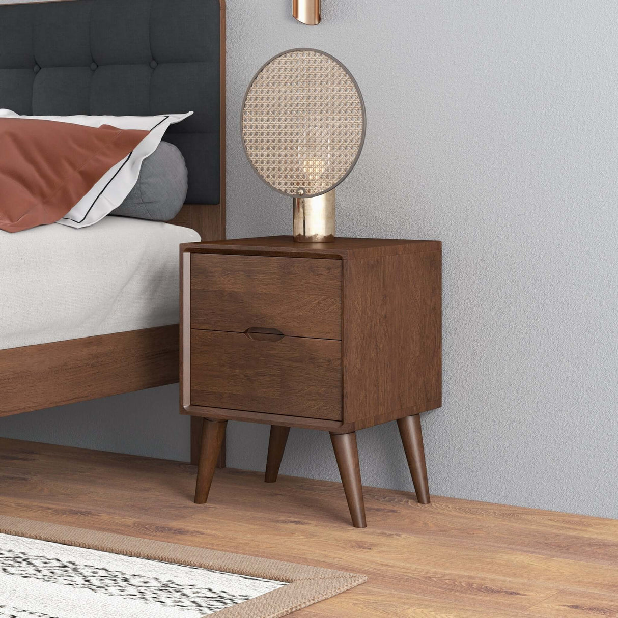 Alexandra Brown Night Stand with 2 Drawers from Ashcroft Furniture - Luna Furniture