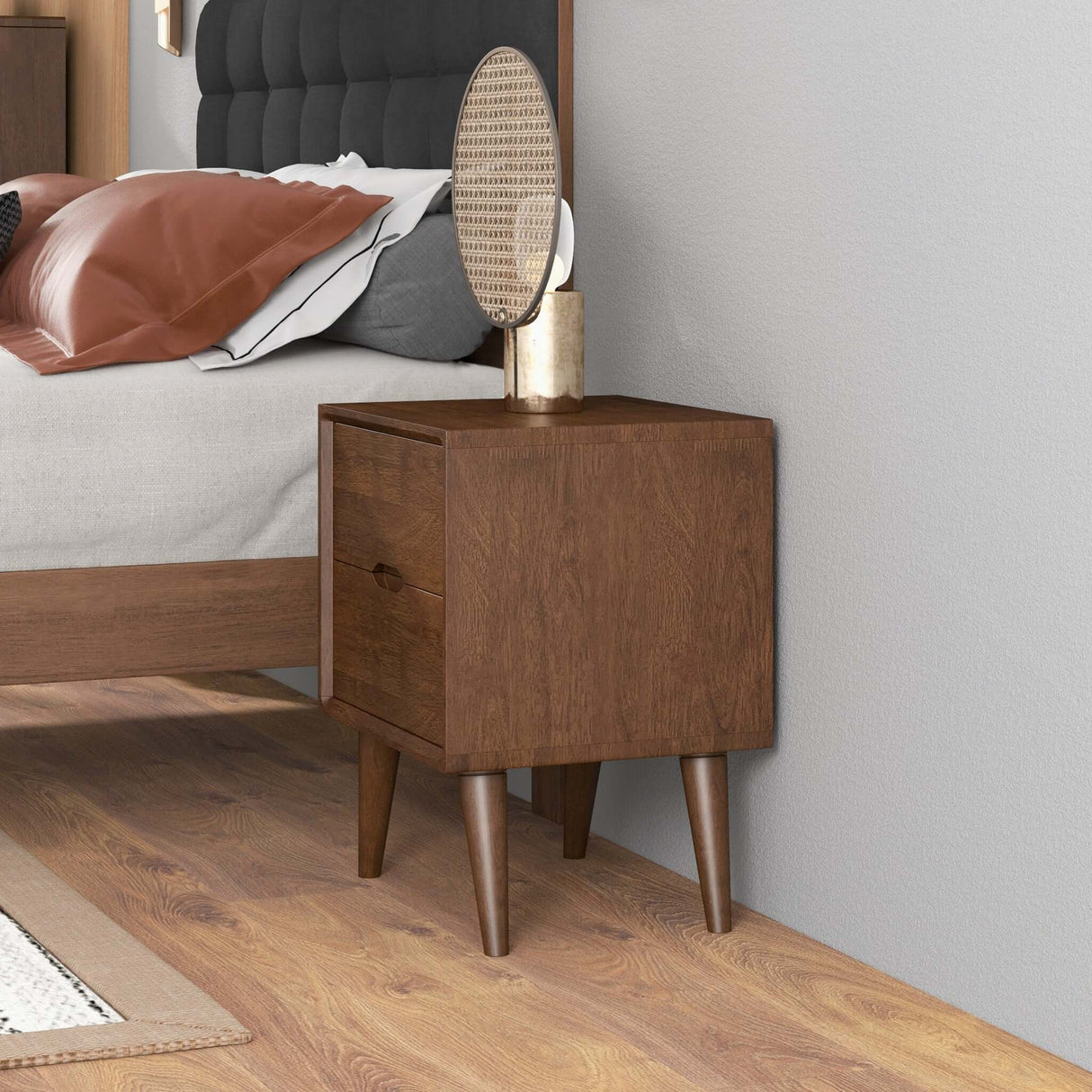 Alexandra Brown Night Stand with 2 Drawers from Ashcroft Furniture - Luna Furniture