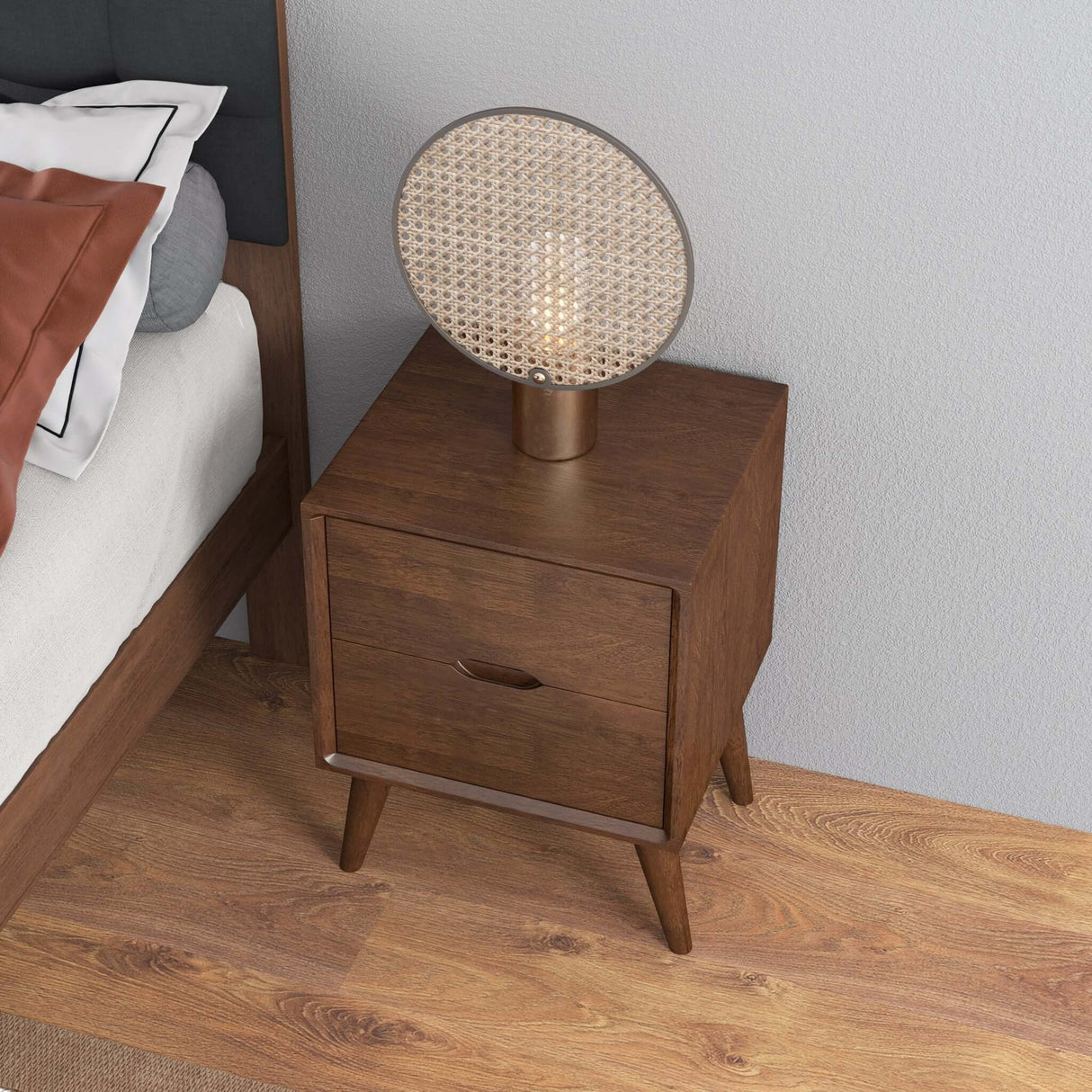 Alexandra Brown Night Stand with 2 Drawers from Ashcroft Furniture - Luna Furniture